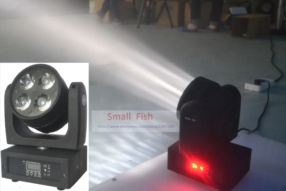 Быстрая доставка LED Moving Head Wash Light 4x20 Вт RGBW Quad Color 80 DMX сценический луч точечный