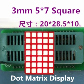 Factory wholesale 3mm digital tube 5x7 Square LED Dot Matrix Display 5*7 Red LED display common cathode anode
Factory wholesale 3mm digital tube 5x7 Square LED Dot Matrix Display 5*7 Red LED display common cathode anode