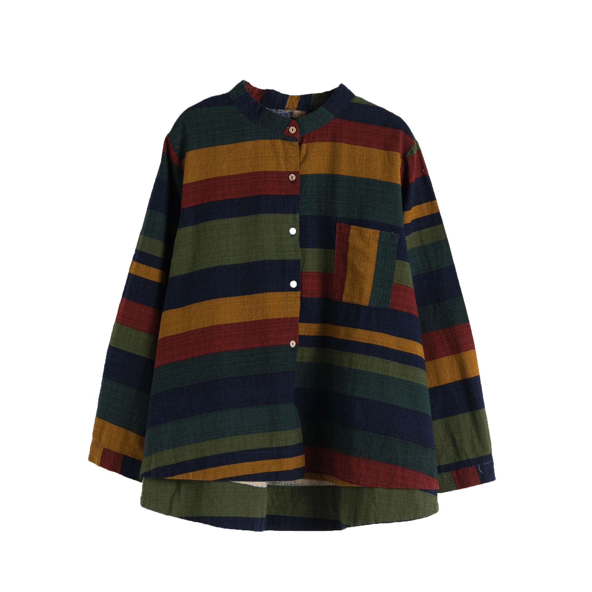 Color Stripe Autumn Vintage Cotton Linen Women Tops Spring Long Sleeve Plus Size Ladies Blouses Causal Loose Shirts Femme D016
Color Stripe Autumn Vintage Cotton Linen Women Tops Spring Long Sleeve Plus Size Ladies Blouses Causal Loose Shirts Femme D016