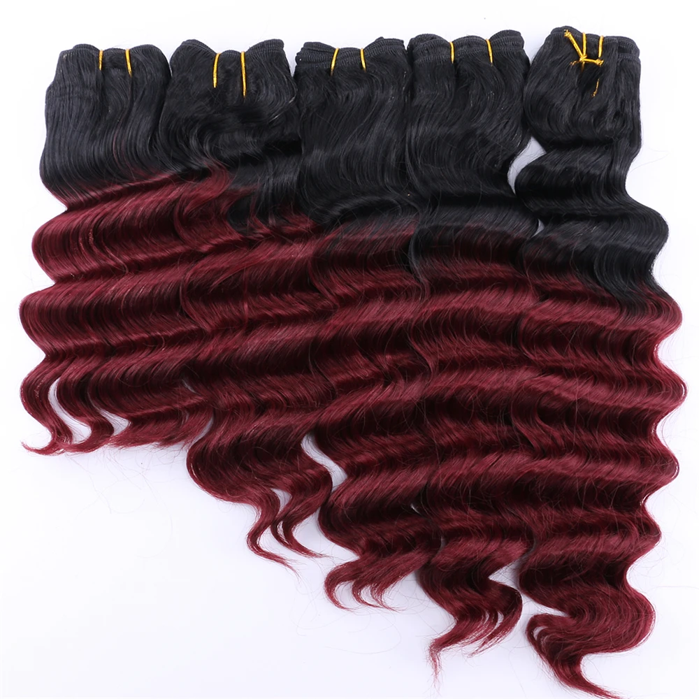 12-20 inch 3pcs/lot black to burgundy ombre color Deep wave bundles synthetic hair extension soft tissage fiber weave
12-20 inch 3pcs/lot black to burgundy ombre color Deep wave bundles synthetic hair extension soft tissage fiber weave