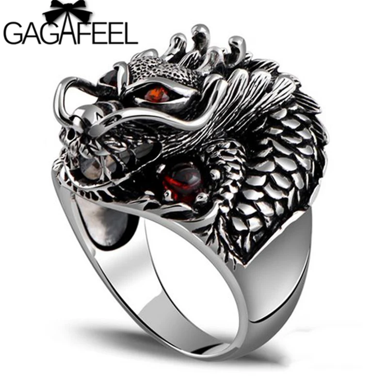 GAGAFEEL Big Size Men Rings 100% 925 Sterling Silver Dragon Ring With Red Stone For Male Adjustable Fine Jewelry Birthday Gift
GAGAFEEL Big Size Men Rings 100% 925 Sterling Silver Dragon Ring With Red Stone For Male Adjustable Fine Jewelry Birthday Gift