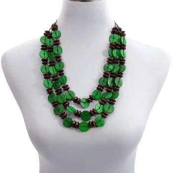 Wholesale Green Layered Coconut Shell Necklace Wholesale Multicolor Wood Beads Strand Handmade Knitted Women Bohemian Jewelry
Wholesale Green Layered Coconut Shell Necklace Wholesale Multicolor Wood Beads Strand Handmade Knitted Women Bohemian Jewelry