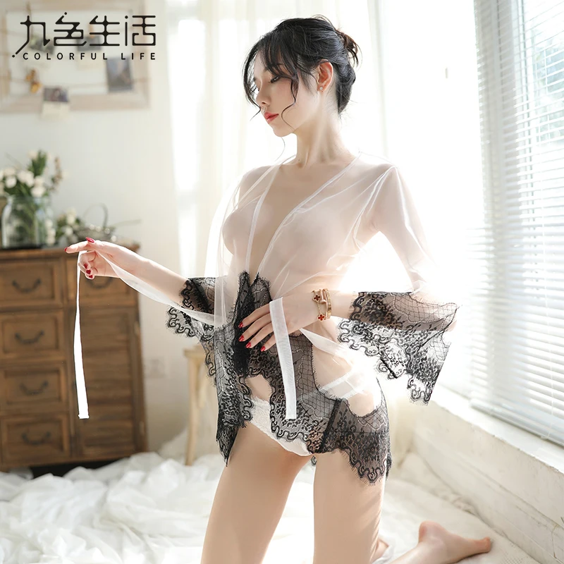 New Arrival Perspective Lace Women Robe for Women Sexy Lingerie Transparent Sleepwear Babydoll Erotic Underwear NS0774
New Arrival Perspective Lace Women Robe for Women Sexy Lingerie Transparent Sleepwear Babydoll Erotic Underwear NS0774