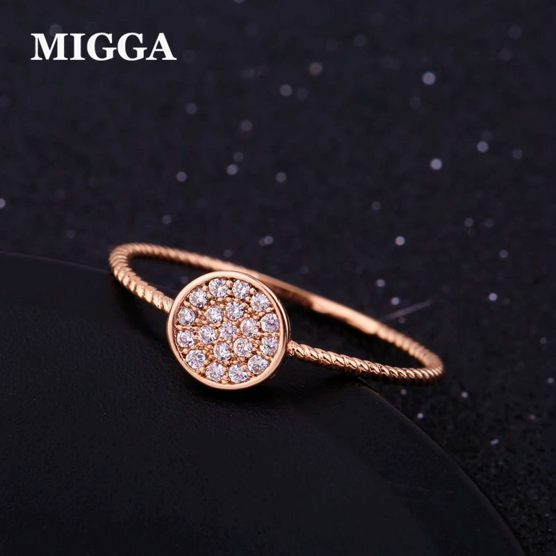 MIGGA Elegant Simple Design Cubic Zirconia Round Charm Finger Ring for Women Girls Rose Gold Color Bague
MIGGA Elegant Simple Design Cubic Zirconia Round Charm Finger Ring for Women Girls Rose Gold Color Bague