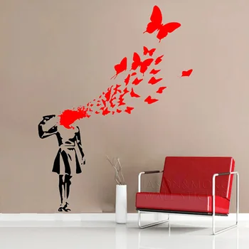 Creative Banksy Girl Butterfly Blood Vinyl Art Wall Sticker Decal Mural Wallpaper for Bedroom Living Room Home Decor 80x100cm
Creative Banksy Girl Butterfly Blood Vinyl Art Wall Sticker Decal Mural Wallpaper for Bedroom Living Room Home Decor 80x100cm
