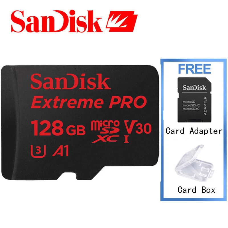 

SanDisk Microsd Card Original Extreme Pro 64GB 128GB UHS-I Memory Card Micro SD Card MicroSDHC TF Read 100MB/s Class10 U3 V30