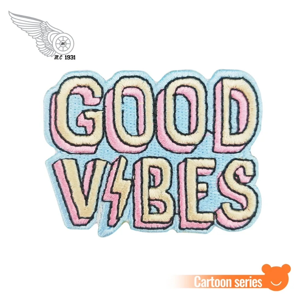 Наклейки на одежду с вышивкой Good Vibes|custom patches for jackets|embroidered custom patchescustom patch |