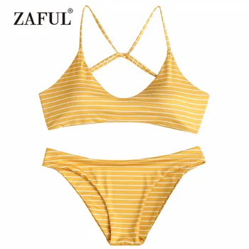 ZAFUL Bikini Striped Swimwear Caged BathingSuit Bikini Set Padded Women Swimsuit Spaghetti Straps Beachwear Biquni Swimming Suit
ZAFUL Bikini Striped Swimwear Caged BathingSuit Bikini Set Padded Women Swimsuit Spaghetti Straps Beachwear Biquni Swimming Suit