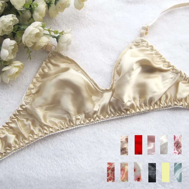 100% mulberry silk fine silk bra double-sided silk without rims Health care underwear bra
100% mulberry silk fine silk bra double-sided silk without rims Health care underwear bra