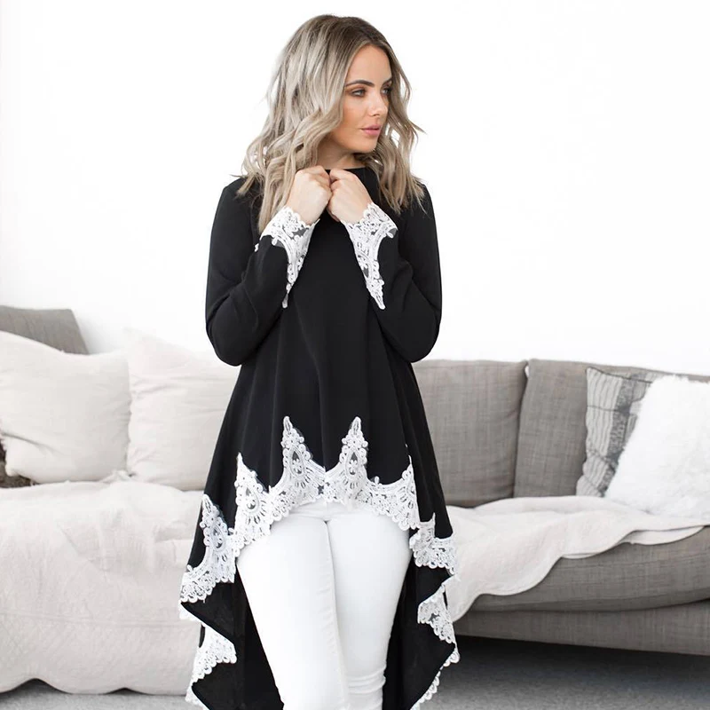 Vintage Court Hem Irregular Lace Patchwork Women's Shirts Elegant Lady Blouse Spring Autumn Fashion Casual Female Pollovers Tops
Vintage Court Hem Irregular Lace Patchwork Women's Shirts Elegant Lady Blouse Spring Autumn Fashion Casual Female Pollovers Tops