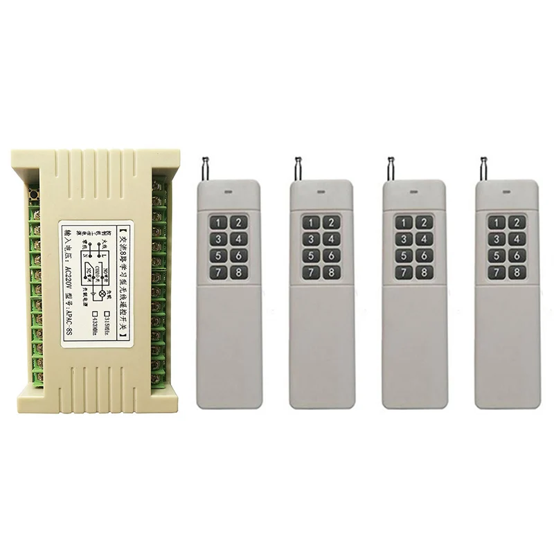 3000m Long Range AC220V 8 CH Channel 8CH Wireless Remote Control LED Light Switch Relay Output Radio RF Transmitter And Receiver
3000m Long Range AC220V 8 CH Channel 8CH Wireless Remote Control LED Light Switch Relay Output Radio RF Transmitter And Receiver