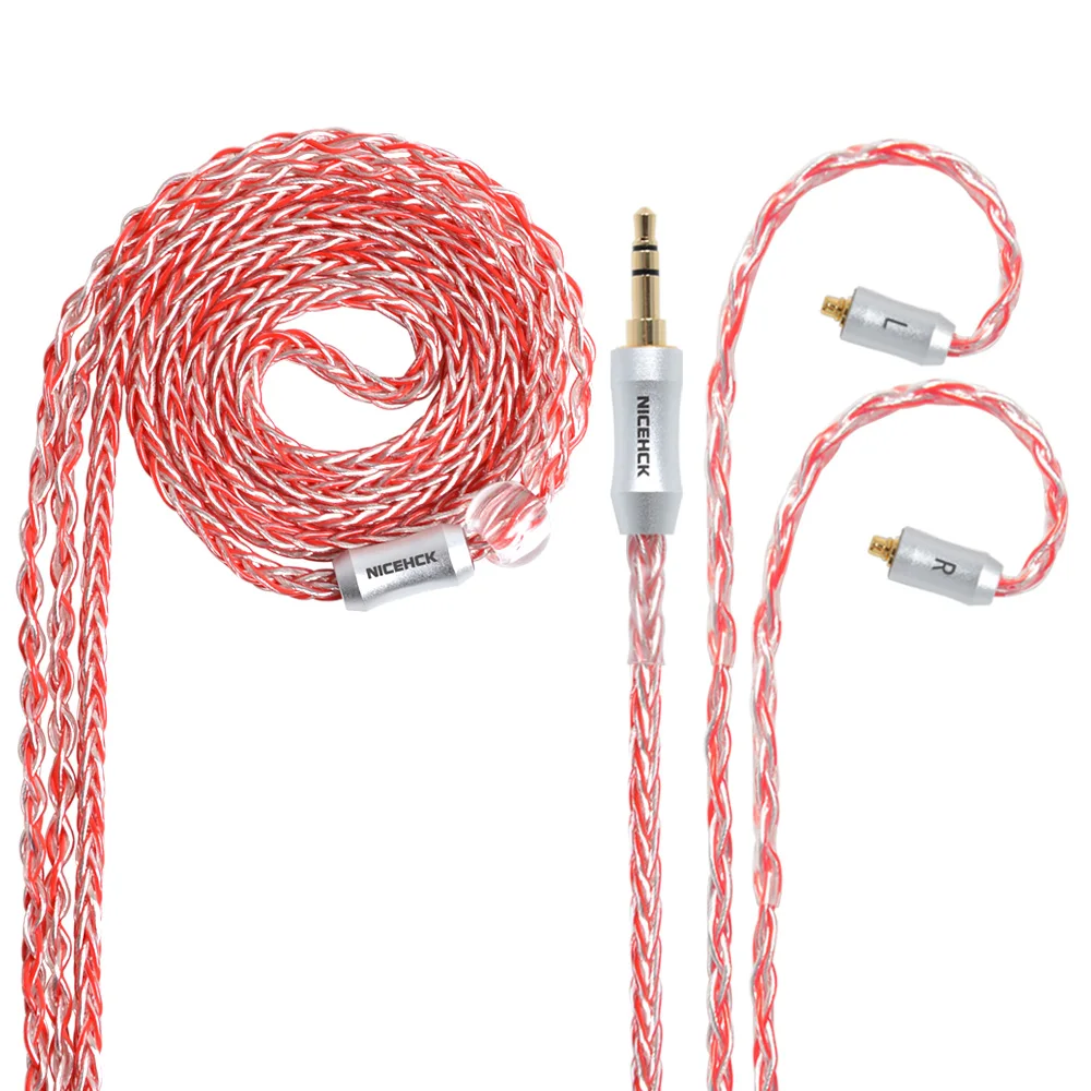 NICEHCK 2Pin/MMCX Connector 2.5/3.5/4.4mm Balanced 8 Core Plated Silver Cable For TRN V80 AS10 ZS10 BA10 NICEHCK M6 P3 EBX HK8
NICEHCK 2Pin/MMCX Connector 2.5/3.5/4.4mm Balanced 8 Core Plated Silver Cable For TRN V80 AS10 ZS10 BA10 NICEHCK M6 P3 EBX HK8