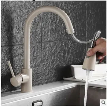 Kitchen pull-out faucet sink sink hot and cold rotating oat-colored faucet
Kitchen pull-out faucet sink sink hot and cold rotating oat-colored faucet