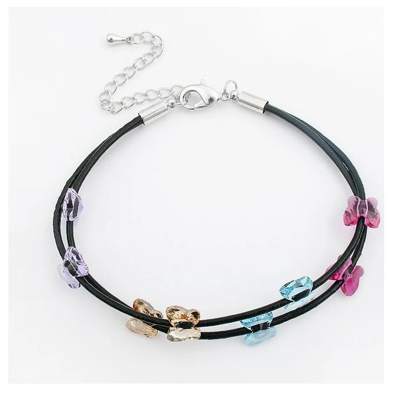 Labekaka Fashion butterfly crystal charm bracelet Crystal from Swarovski woman casual Leather Bangle retro for female
Labekaka Fashion butterfly crystal charm bracelet Crystal from Swarovski woman casual Leather Bangle retro for female