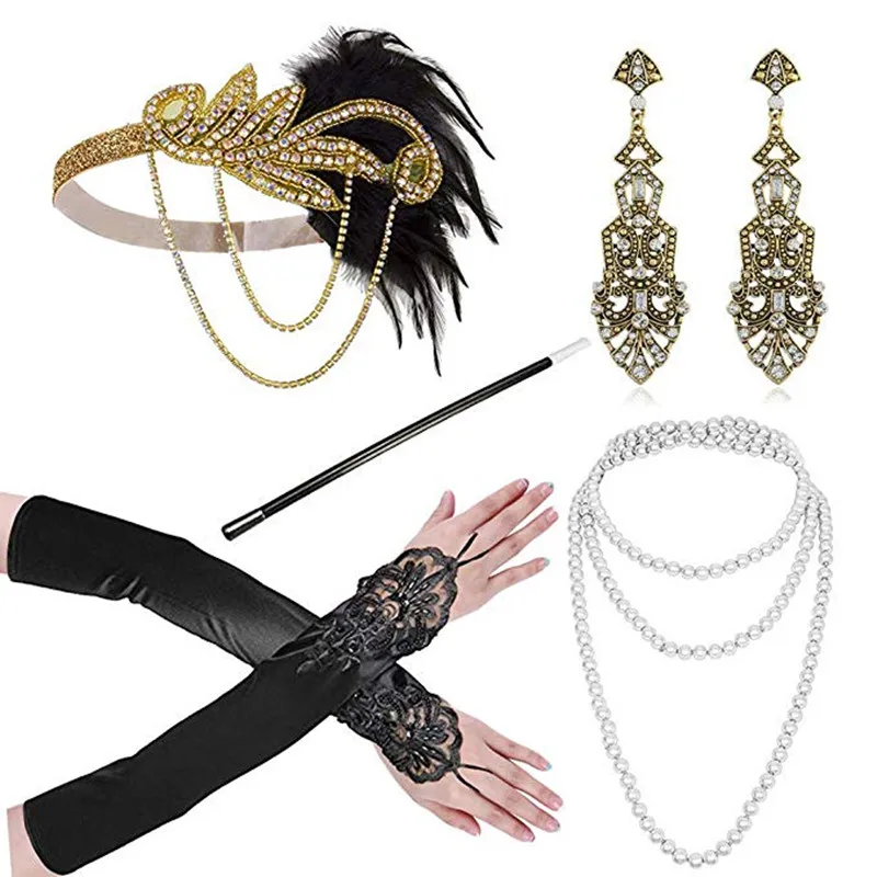 Women's 2019 New Style Great Gatsby Headband Necklace Earring Set Cigarette Holder Party Accessories Flapper Fancy costume
Women's 2019 New Style Great Gatsby Headband Necklace Earring Set Cigarette Holder Party Accessories Flapper Fancy costume