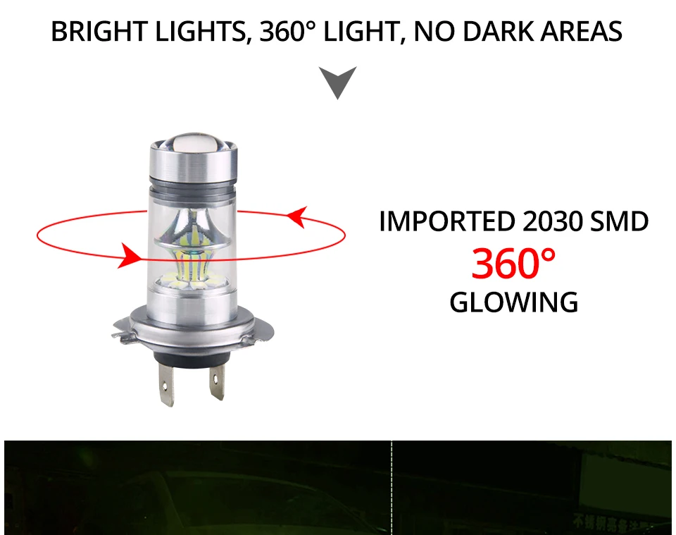 VooVoo 2Pcs Led H11 Fog Lamp Auto Driving Bulb DRL H11 Bulb Fog Lights 12V White Amber Ice Blue for Mazda 2 2014-2016 (11)