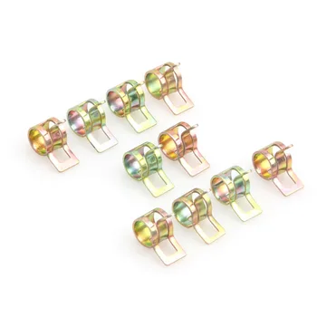 10Pcs Spring Clip Fuel Oil Water Hose Tube Pipe Clamp Fastener 6mm / 0.24" FF