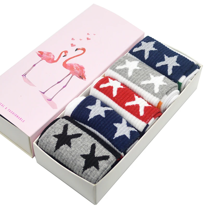 5 pair/set Fashion Star Striped Women Crew Socks Harajuku Hip Hop Skateboard Funny Women Casual Socks with Gift Box
5 pair/set Fashion Star Striped Women Crew Socks Harajuku Hip Hop Skateboard Funny Women Casual Socks with Gift Box