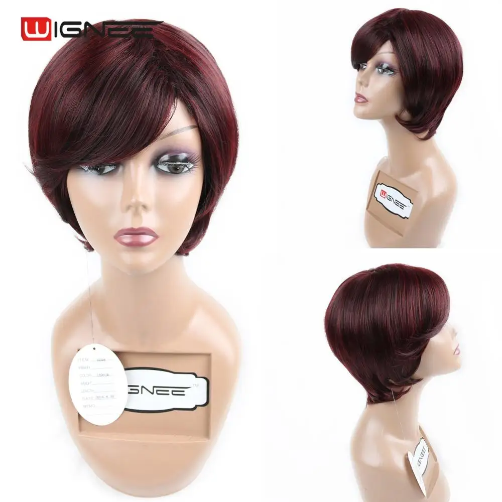Wignee Short Straight Hair Synthetic Wigs With Bangs For Women High Density Temperature Heat Resistant Daily/ Party Short Wigs
Wignee Short Straight Hair Synthetic Wigs With Bangs For Women High Density Temperature Heat Resistant Daily/ Party Short Wigs