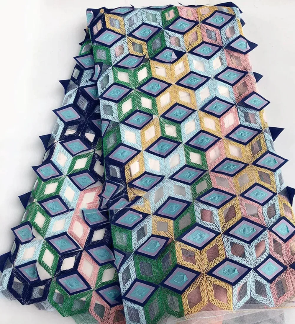 Unique multicolored cord embroidery french lace 3D appliqued African tulle lace fabric wedding garment fabric 5 yards DYS207 
Unique multicolored cord embroidery french lace 3D appliqued African tulle lace fabric wedding garment fabric 5 yards DYS207