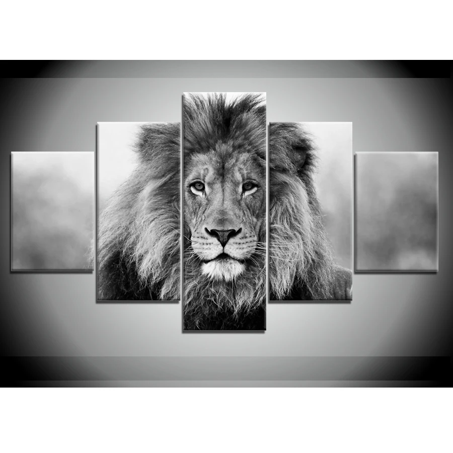 5 pieces canvas paintings Black White Animal Lion Pictures home decor poster print wall art WD-1323
5 pieces canvas paintings Black White Animal Lion Pictures home decor poster print wall art WD-1323