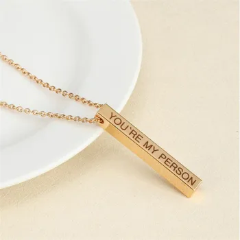 Dropshipping Engraving Personalized Square Bar Custom Name Necklace Stainless Steel Pendant Necklace Women MNE180014 
Dropshipping Engraving Personalized Square Bar Custom Name Necklace Stainless Steel Pendant Necklace Women MNE180014