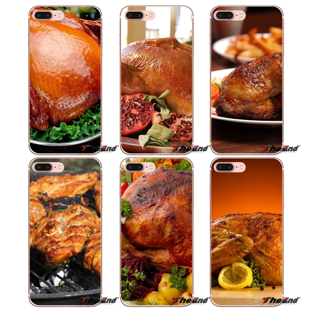 Transparent Soft Shell Covers For iPhone X 4 4S 5 5S 5C SE 6 6S 7 8 Plus Samsung Galaxy J1 J3 J5 J7 A3 A5 2016 2017 Food Chicken | Мобильные