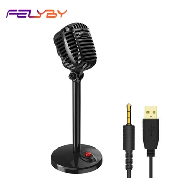 FELYBY Karaoke Microphone Wired Studio HD Noise Cancelling Condenser Tabletop USB 3.5mm Mircophone for Computer Professional Mic
FELYBY Karaoke Microphone Wired Studio HD Noise Cancelling Condenser Tabletop USB 3.5mm Mircophone for Computer Professional Mic