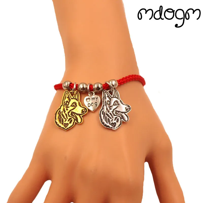 German Shepherd Dog Animal Charm Bracelet For Women Men Couple Love Rope Male Female Pearl Red Heart Black Girls jewelry Gift
German Shepherd Dog Animal Charm Bracelet For Women Men Couple Love Rope Male Female Pearl Red Heart Black Girls jewelry Gift