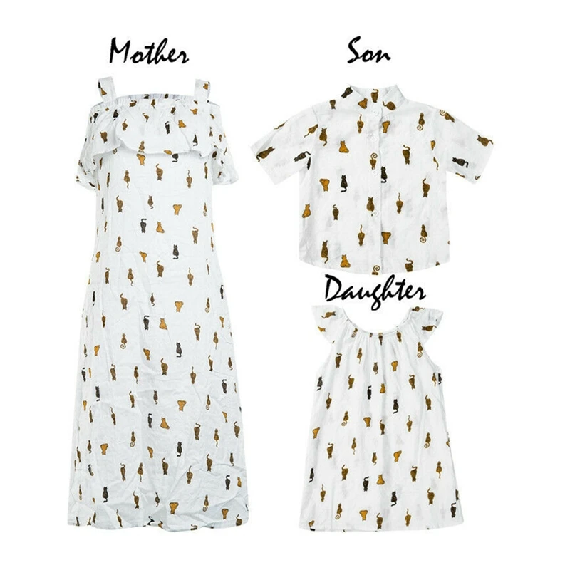 New Mother Daughter Son Matching Outfits Mom Girls Summer Dress Son's Shirt Parent-child Outfit Clothing Holiday Beach Wear New
New Mother Daughter Son Matching Outfits Mom Girls Summer Dress Son's Shirt Parent-child Outfit Clothing Holiday Beach Wear New