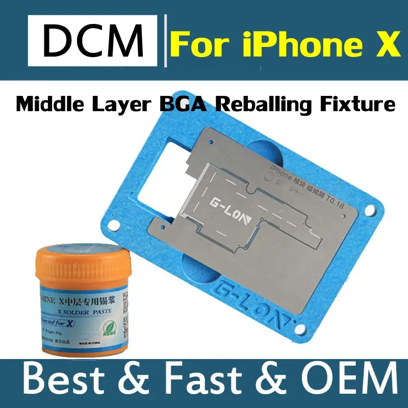 For iPhone X Middle Layer BGA Reballing Fixture with Special Solder Paste for G-Lon factory 
For iPhone X Middle Layer BGA Reballing Fixture with Special Solder Paste for G-Lon factory