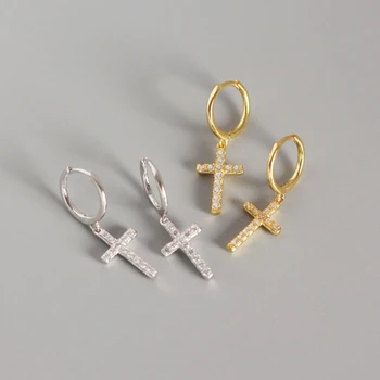 Women 925 Sterling Silver Micro Paved Cubic Zirconia Cz Stone Crystal Charm Jesus Christian Yellow Gold Cross Earrings for Men
Women 925 Sterling Silver Micro Paved Cubic Zirconia Cz Stone Crystal Charm Jesus Christian Yellow Gold Cross Earrings for Men