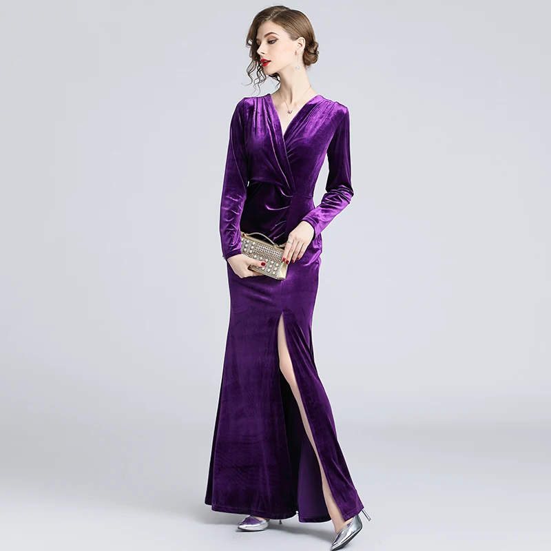 Robe Longue Femme Soiree Ladies Winter Dress Women Long Sleeve Vintage Green Red Velvet Dress Sexy Evening Party Maxi Dresses
Robe Longue Femme Soiree Ladies Winter Dress Women Long Sleeve Vintage Green Red Velvet Dress Sexy Evening Party Maxi Dresses