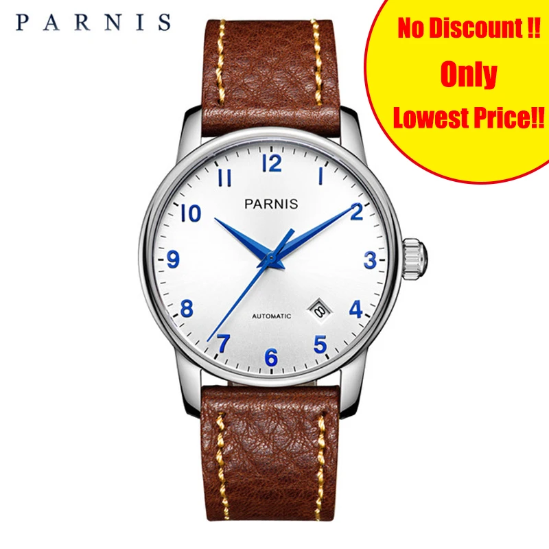 38mm Parnis Casual Watches Men Style Mechanical Watches Genuine Leather Sapphire Silver Rose Gold Men's Automatic Wrist Watch 
38mm Parnis Casual Watches Men Style Mechanical Watches Genuine Leather Sapphire Silver Rose Gold Men's Automatic Wrist Watch