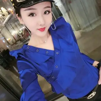 Long-sleeved women chiffon blouse 2019 spring new loose V-neck ruffled tops shirt plus size 3XL
Long-sleeved women chiffon blouse 2019 spring new loose V-neck ruffled tops shirt plus size 3XL