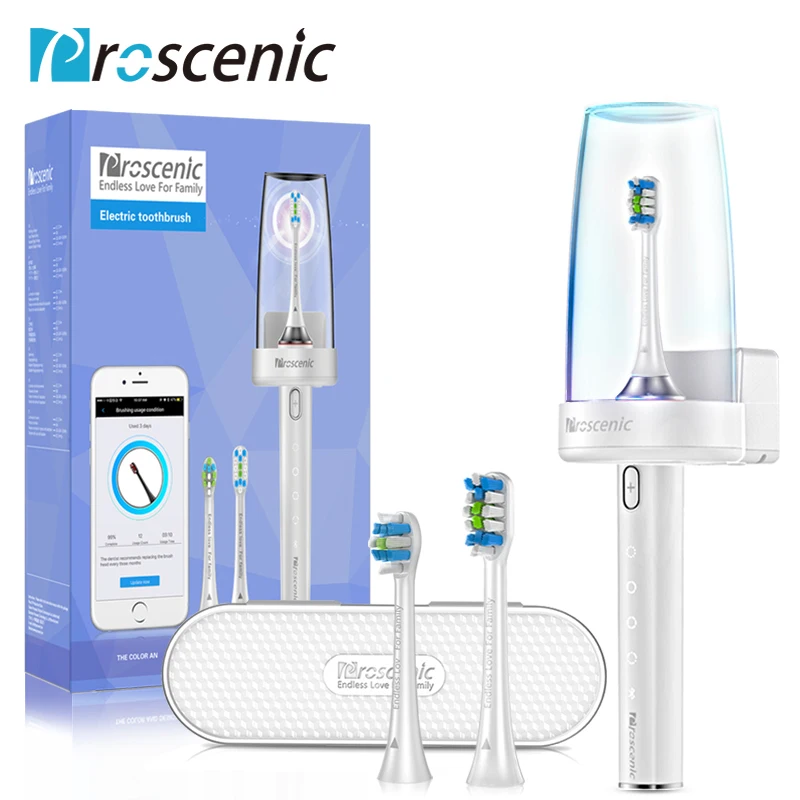 Proscenic Sonic Electric Toothbrush USB Rechargeable Tooth Brushes with 2 Pcs DuPont Replacement Time Brush Heads
Proscenic Sonic Electric Toothbrush USB Rechargeable Tooth Brushes with 2 Pcs DuPont Replacement Time Brush Heads