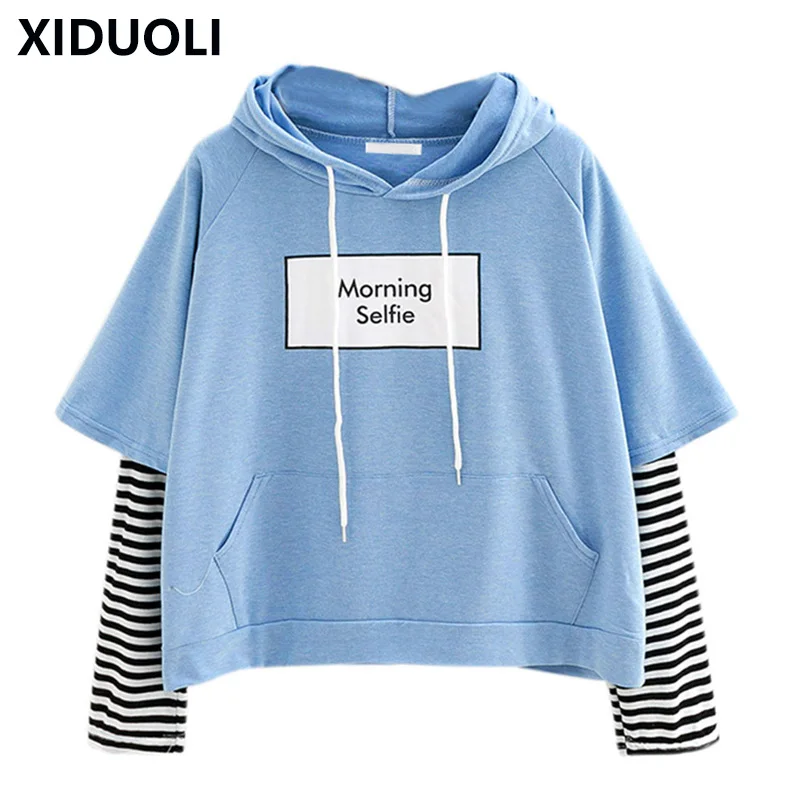 XIDUOLI Autumn Women Ladies Hoodie Sweatshirt Hooded Long Sleeve sportwear Crop Patchwork Blouse Pullover Tops harajuku bts
XIDUOLI Autumn Women Ladies Hoodie Sweatshirt Hooded Long Sleeve sportwear Crop Patchwork Blouse Pullover Tops harajuku bts