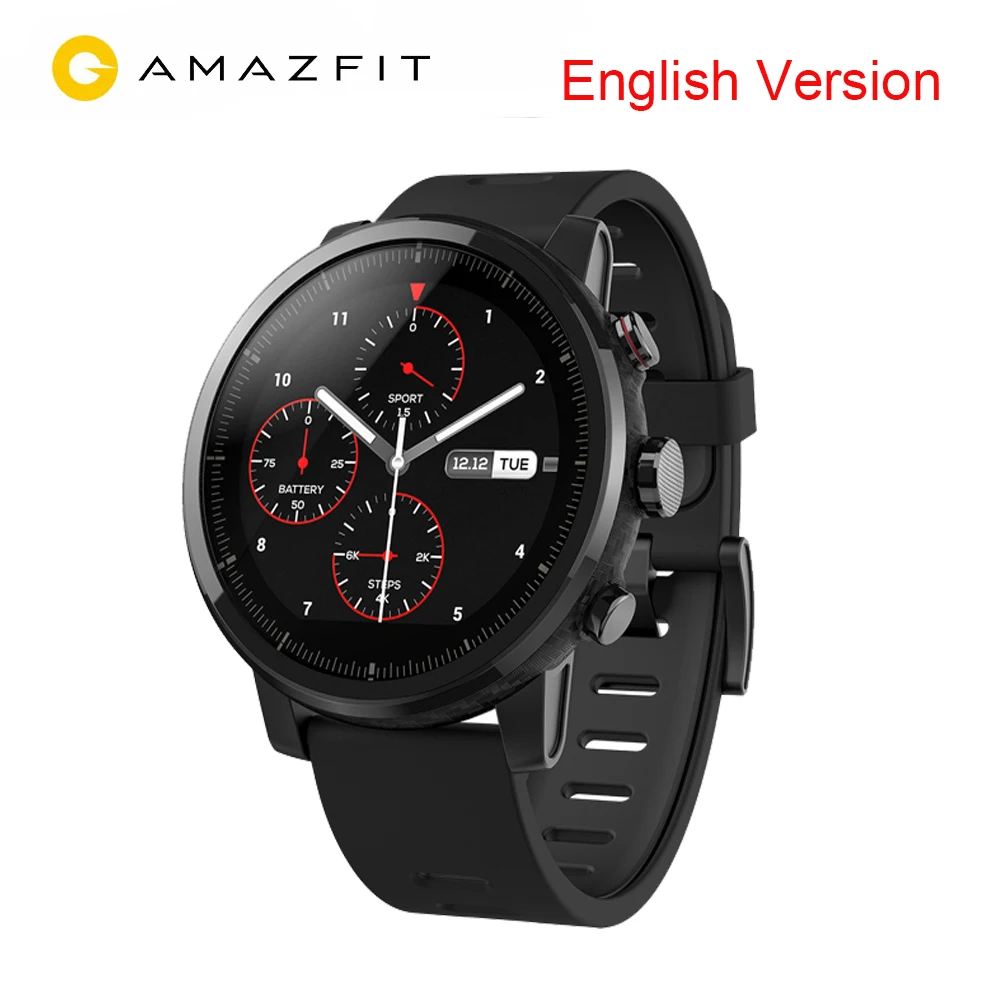 

English Version Xiaomi Huami Amazfit Stratos 2 Smart Watch With GPS PPG Heart Rate Monitor 5ATM Waterproof Sports Smartwatch