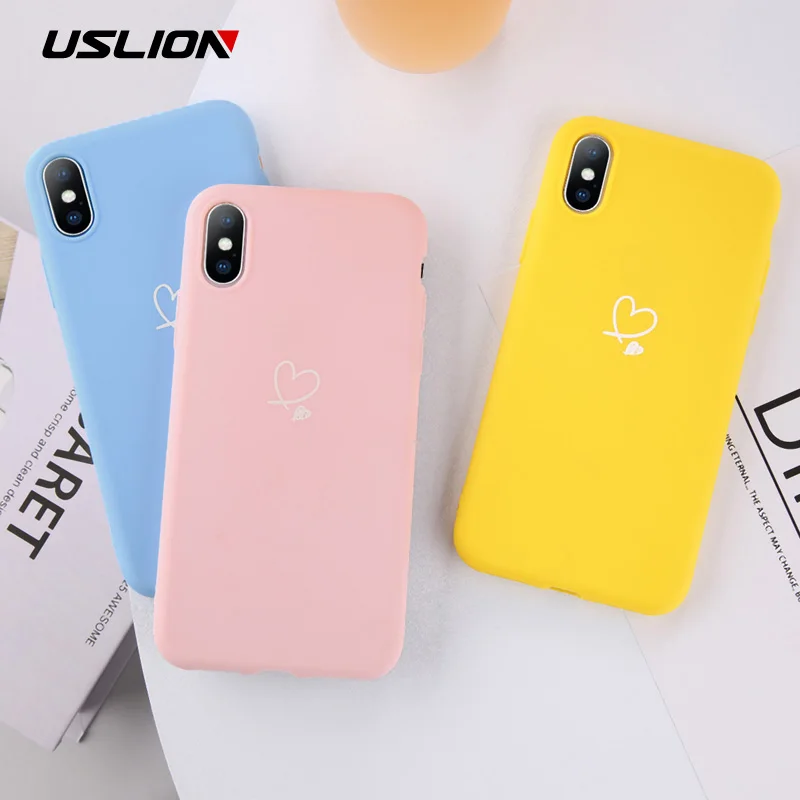 USLION Love Heart Soft Phone Case For iPhone 8 7 6 6S Plus Candy Solid Color For iPhone XS Max XR X TPU Silicone Back Cover Case
USLION Love Heart Soft Phone Case For iPhone 8 7 6 6S Plus Candy Solid Color For iPhone XS Max XR X TPU Silicone Back Cover Case