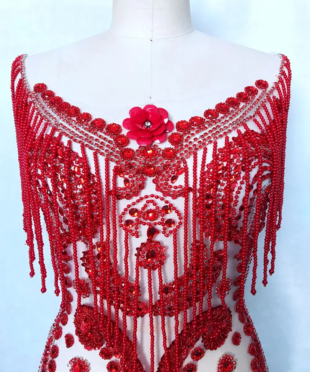 Pure hand made sew on silver/red/black Rhinestones applique on mesh shining crystals patches trim 57*40cm for dress accessory
Pure hand made sew on silver/red/black Rhinestones applique on mesh shining crystals patches trim 57*40cm for dress accessory