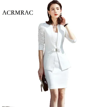 ACRMRAC Women New Summer suit Half sleeve suit Solid color Slim jacket Pencil pants 2 pieces Set Business OL Formal Pant Suits
ACRMRAC Women New Summer suit Half sleeve suit Solid color Slim jacket Pencil pants 2 pieces Set Business OL Formal Pant Suits
