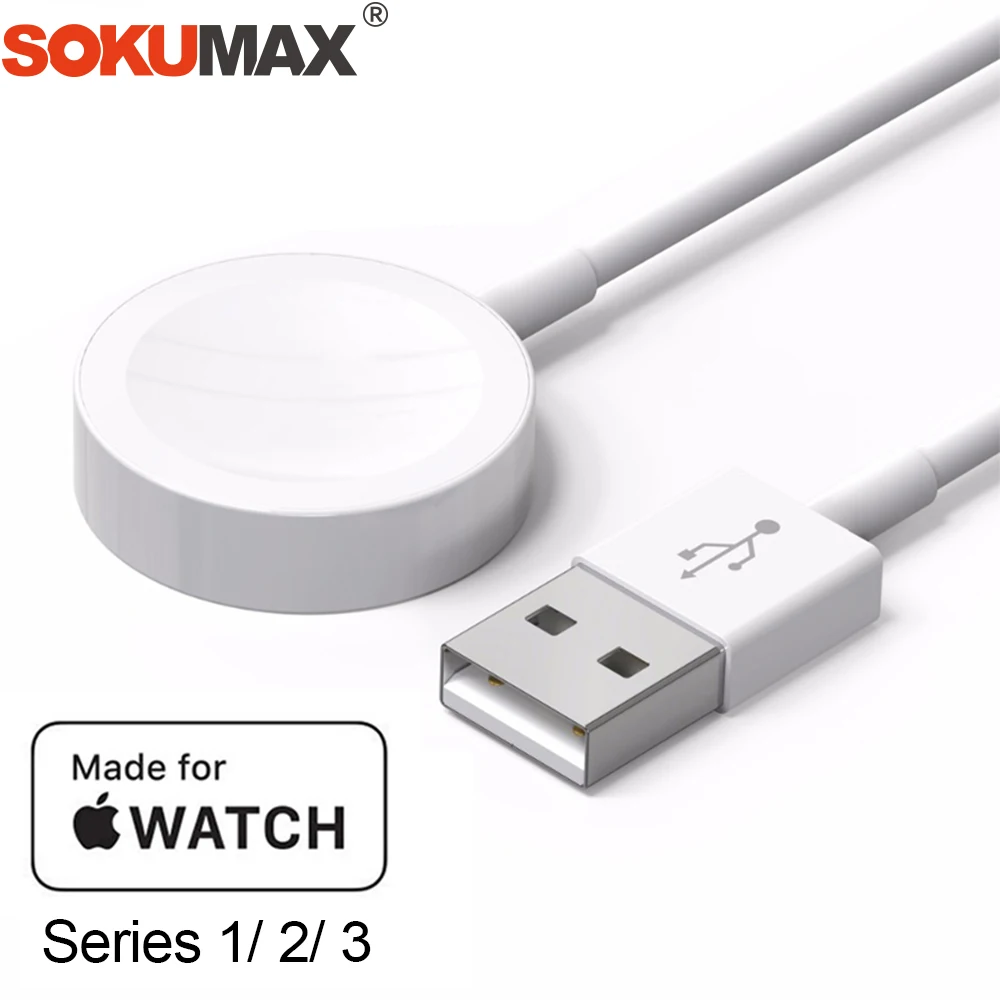 SOKUMAX Original 1M Fast Wireless Magnetic Charger Cable for Apple Watch Series 1 2 3 38mm 42mm Wireless Charger for i-watch
SOKUMAX Original 1M Fast Wireless Magnetic Charger Cable for Apple Watch Series 1 2 3 38mm 42mm Wireless Charger for i-watch