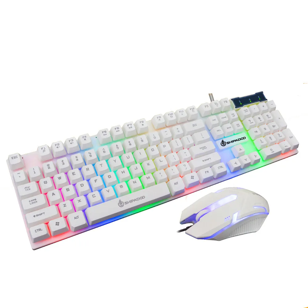 CARPRIE Rainbow Backlit USB Cable Game Keyboard Ergonomic Game Keyboard LED Backlight Illuminated Keyboard Mouse Set J24
CARPRIE Rainbow Backlit USB Cable Game Keyboard Ergonomic Game Keyboard LED Backlight Illuminated Keyboard Mouse Set J24