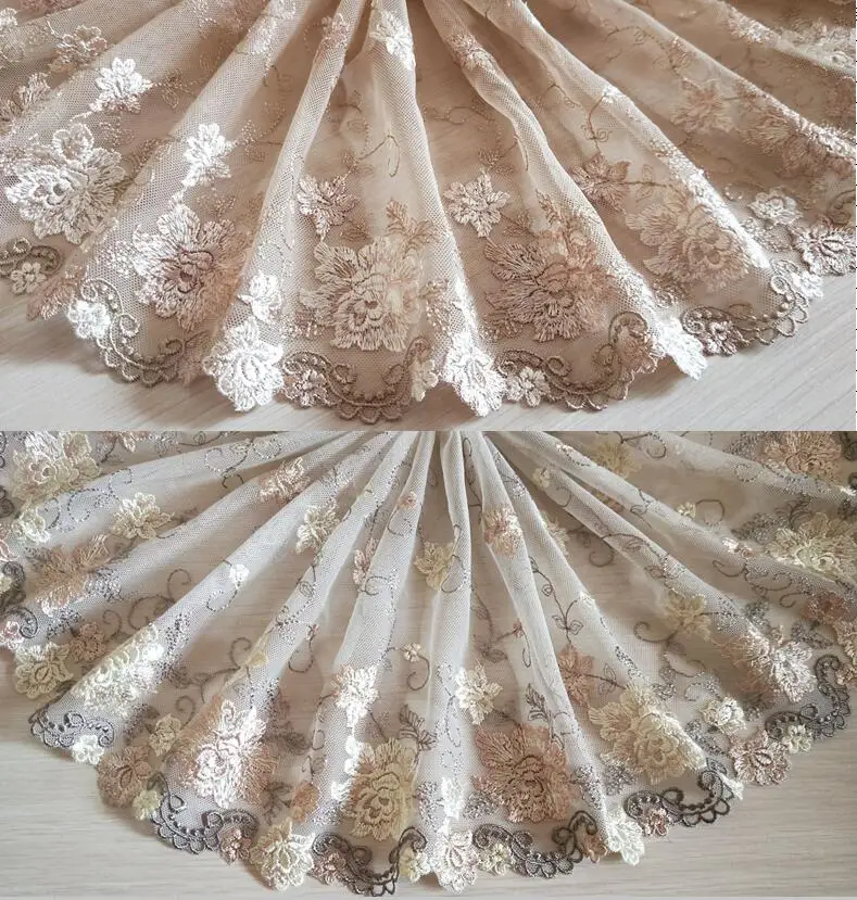 2 Yards Lace Trim Khaki Floral Embroidered Tulle Lace 8.26" Wide Doll Dress Underwear Costume DIY Craft Supplies
2 Yards Lace Trim Khaki Floral Embroidered Tulle Lace 8.26" Wide Doll Dress Underwear Costume DIY Craft Supplies
