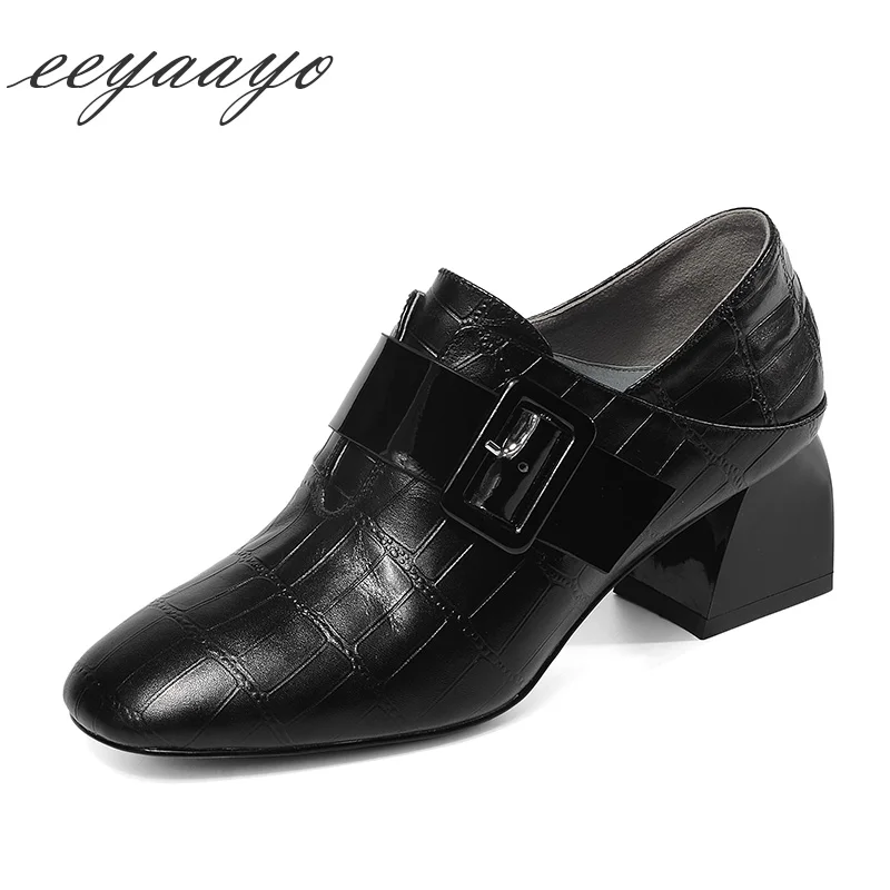 2019 New Spring/Autumn Genuine Leather Women Pumps Middle Heel Square Toe Buckle Fashion Women Cow Leather Shoes Black Pumps
2019 New Spring/Autumn Genuine Leather Women Pumps Middle Heel Square Toe Buckle Fashion Women Cow Leather Shoes Black Pumps