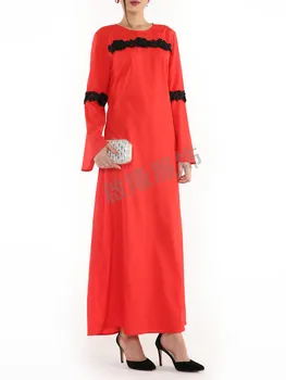 New Fashion islamic o neck abaya lace flowers dress kaftan for Malaysia women abaya turkish long sleeve muslim dress
New Fashion islamic o neck abaya lace flowers dress kaftan for Malaysia women abaya turkish long sleeve muslim dress