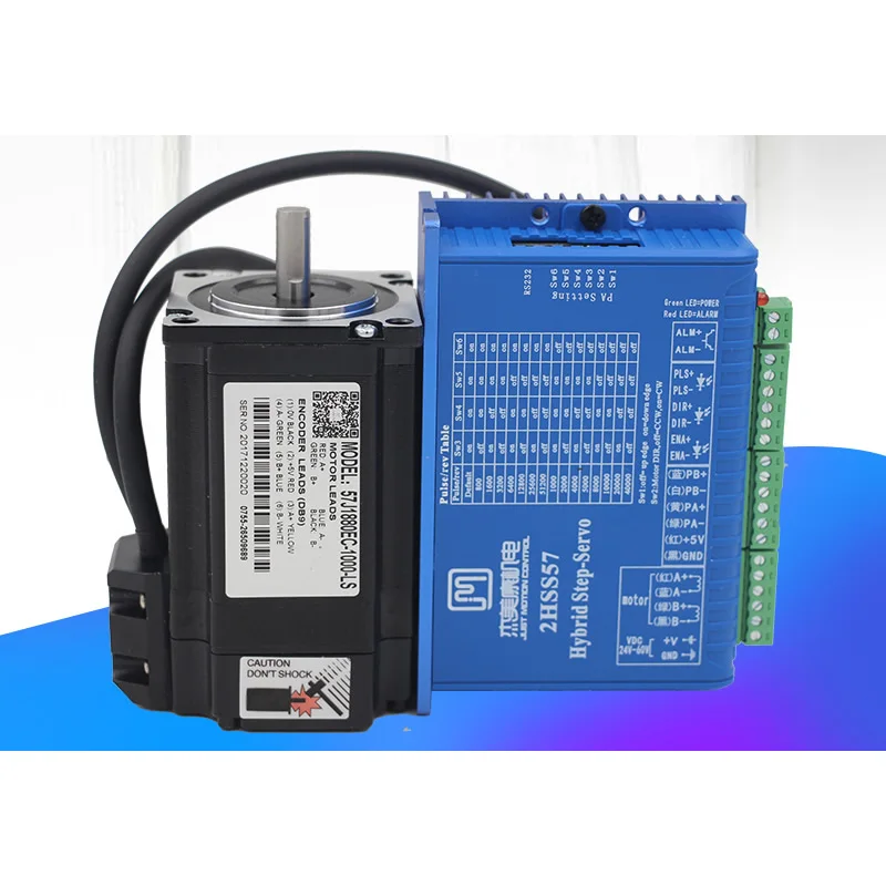 2 phase NEMA23 2Nm 283ozf.in Closed loop Stepper servo motor driver kit JMC 2HSS57+57J1880EC-1000
2 phase NEMA23 2Nm 283ozf.in Closed loop Stepper servo motor driver kit JMC 2HSS57+57J1880EC-1000