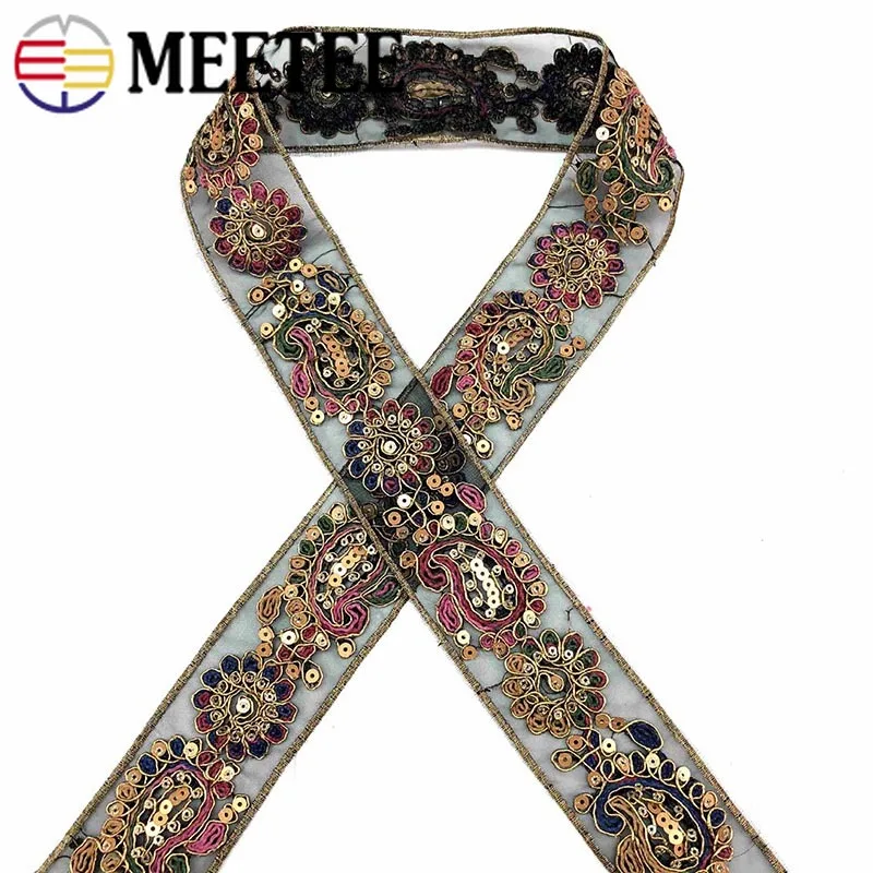 3Meters Ethnic Gold Thread Sequins Webbing Ribbons Tape Shoes Dress Decorative Embroidered Lace Trims DIY Sewing Accessories
3Meters Ethnic Gold Thread Sequins Webbing Ribbons Tape Shoes Dress Decorative Embroidered Lace Trims DIY Sewing Accessories
