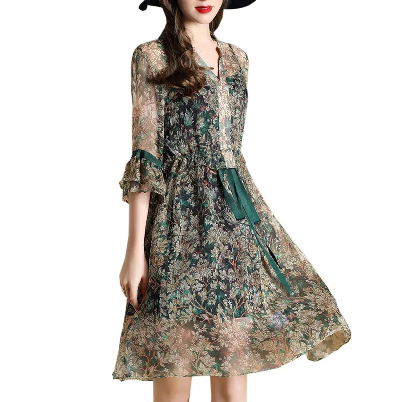 2019 Summer Silk Loose Dress Plus Size Printing Fake two-piece dress Summer Casual High Quality Women's Dress aa580
2019 Summer Silk Loose Dress Plus Size Printing Fake two-piece dress Summer Casual High Quality Women's Dress aa580