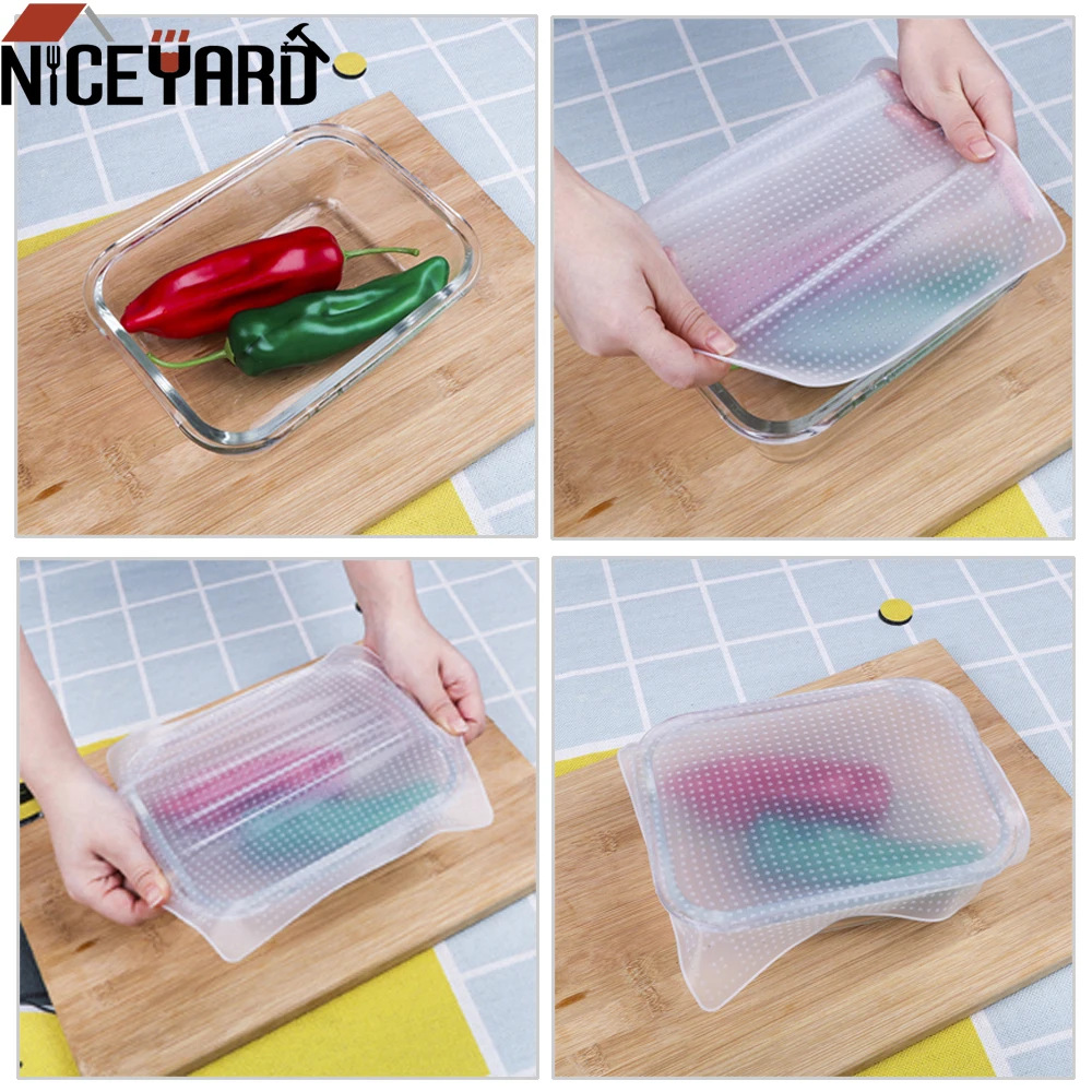 NICEYARD Reusable Stretch Cling Film Silicone Wrap Seal Cover Food Storage Cover Kitchen Tools Bowl Cup Pad Fresh Keeping Lid
NICEYARD Reusable Stretch Cling Film Silicone Wrap Seal Cover Food Storage Cover Kitchen Tools Bowl Cup Pad Fresh Keeping Lid